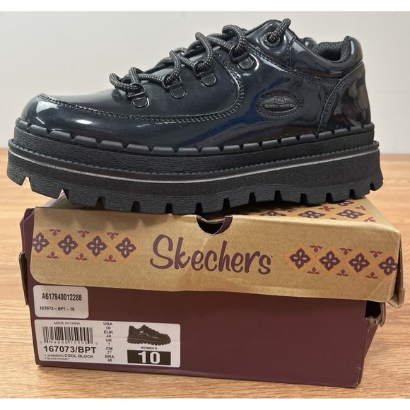 Skechers Shoes - Skechers Jammers Cool Block Shoes Black Faux Patent Leather Women's Size 10 NEW